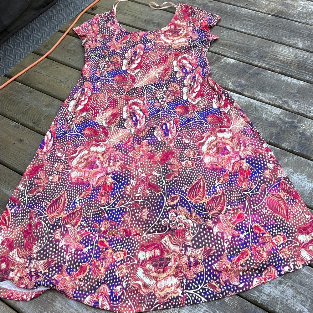 Peruvian Connection Multicolor patterned dress size L